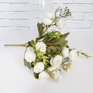 Веточка декоративная Камелия Мармеладка 30 см белые цветы