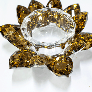 Подсвечник Лотос 11 см шоколадный кристалл