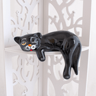 Кошка на полку Соня 19 см чёрная глянцевая