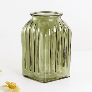 Ваза Рамона 10х18 см прозрачная оливковая