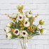 Веточка декоративная Камелия перламутровая 34 см белые цветы