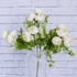 Ветка декоративная Камелия Душенька 28 см белые цветы
