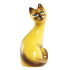 Кошка Муська 20 см желтая глянцевая